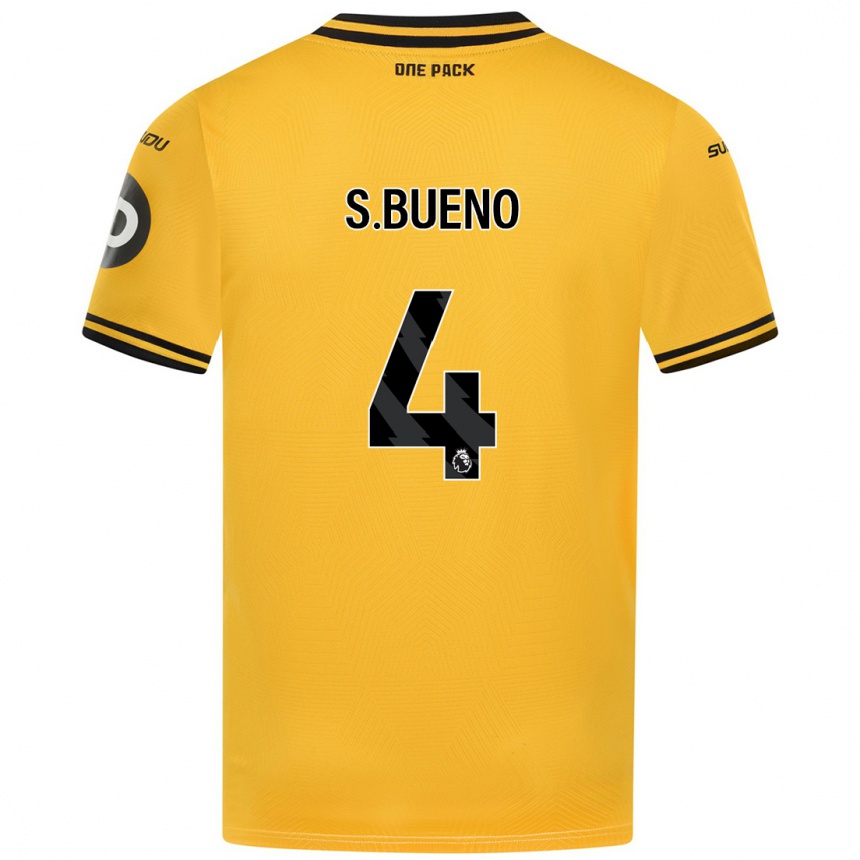 Kinder Fußball Santiago Bueno #4 Gelb Heimtrikot Trikot 2024/25 T-Shirt Luxemburg