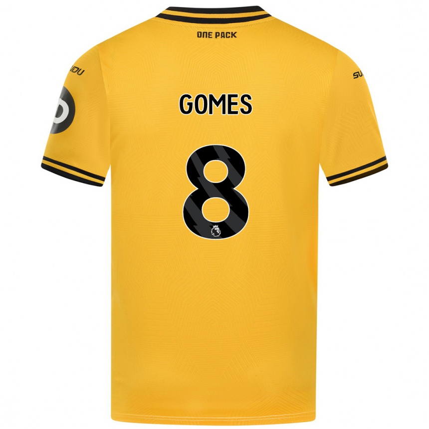 Kinder Fußball João Gomes #8 Gelb Heimtrikot Trikot 2024/25 T-Shirt Luxemburg