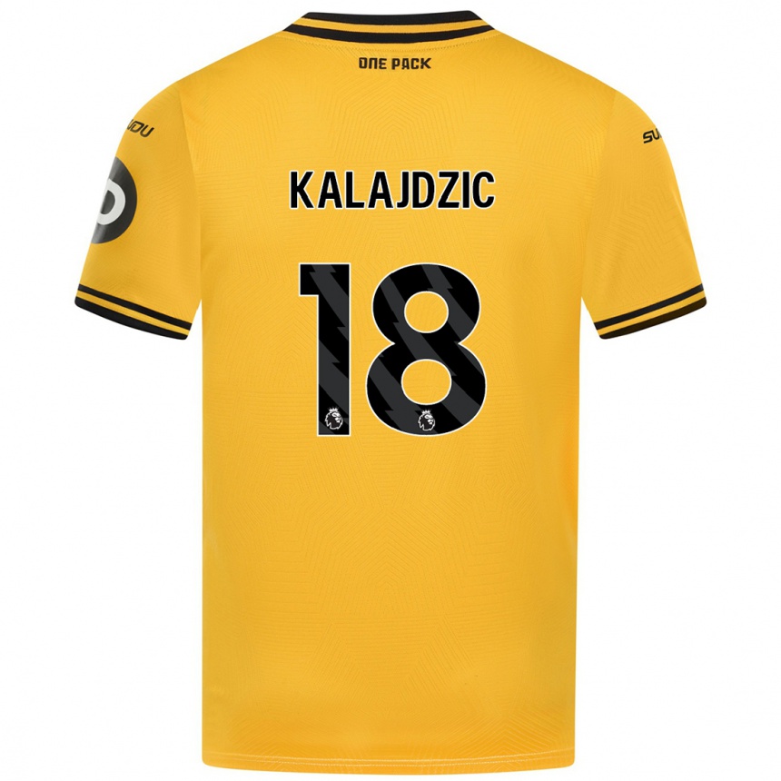 Kinder Fußball Sasa Kalajdzic #18 Gelb Heimtrikot Trikot 2024/25 T-Shirt Luxemburg