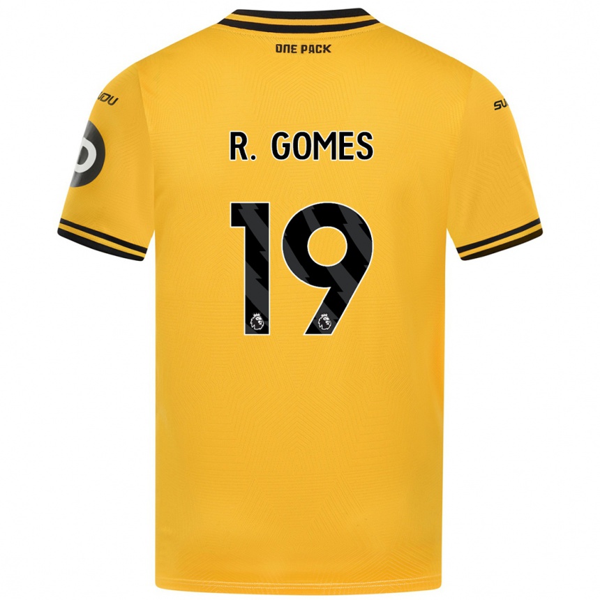 Kinder Fußball Rodrigo Gomes #19 Gelb Heimtrikot Trikot 2024/25 T-Shirt Luxemburg