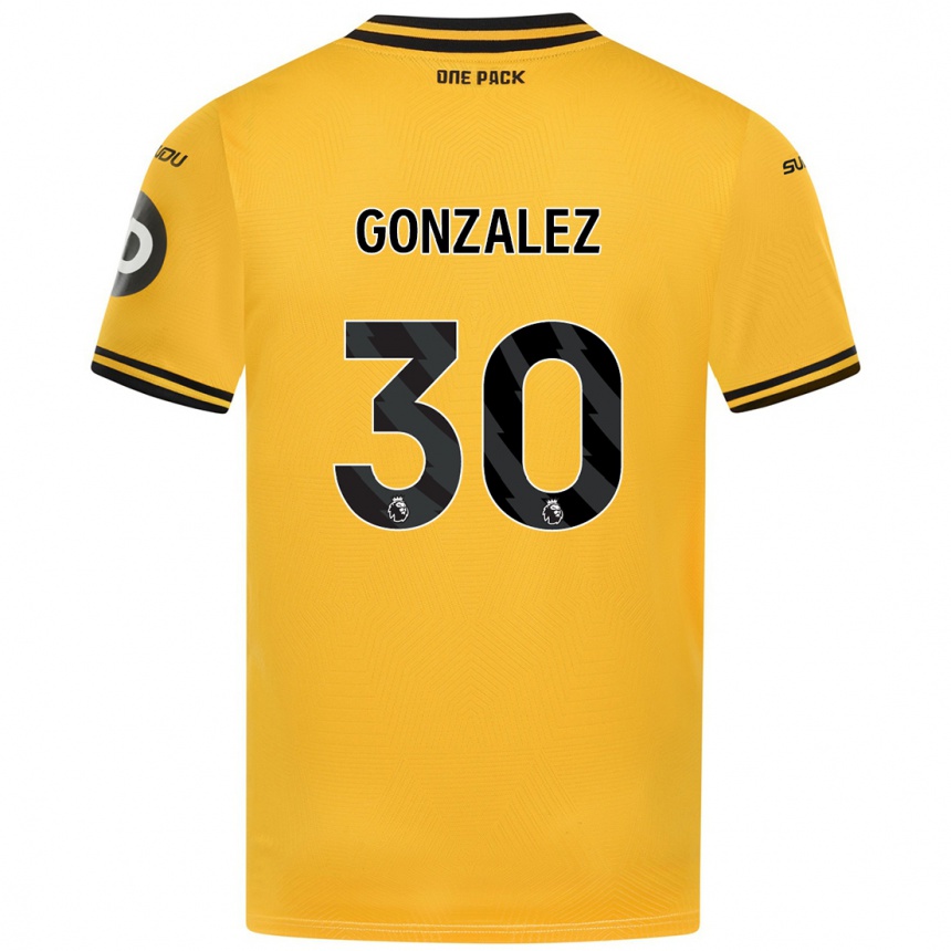 Kinder Fußball Enso González #30 Gelb Heimtrikot Trikot 2024/25 T-Shirt Luxemburg