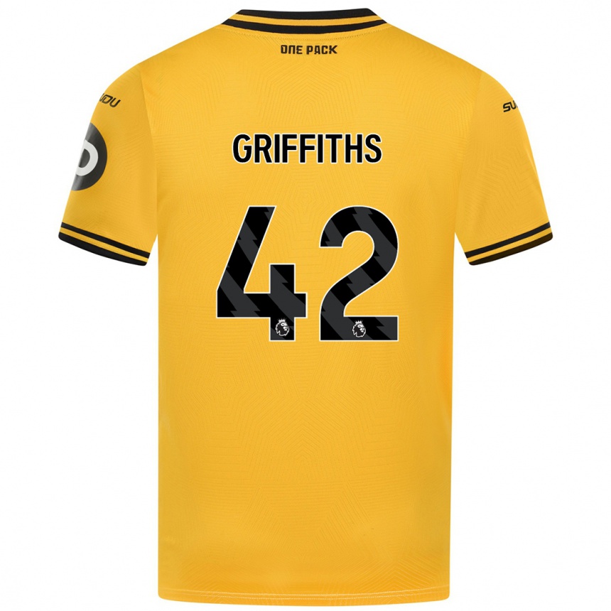 Kinder Fußball Harvey Griffiths #42 Gelb Heimtrikot Trikot 2024/25 T-Shirt Luxemburg