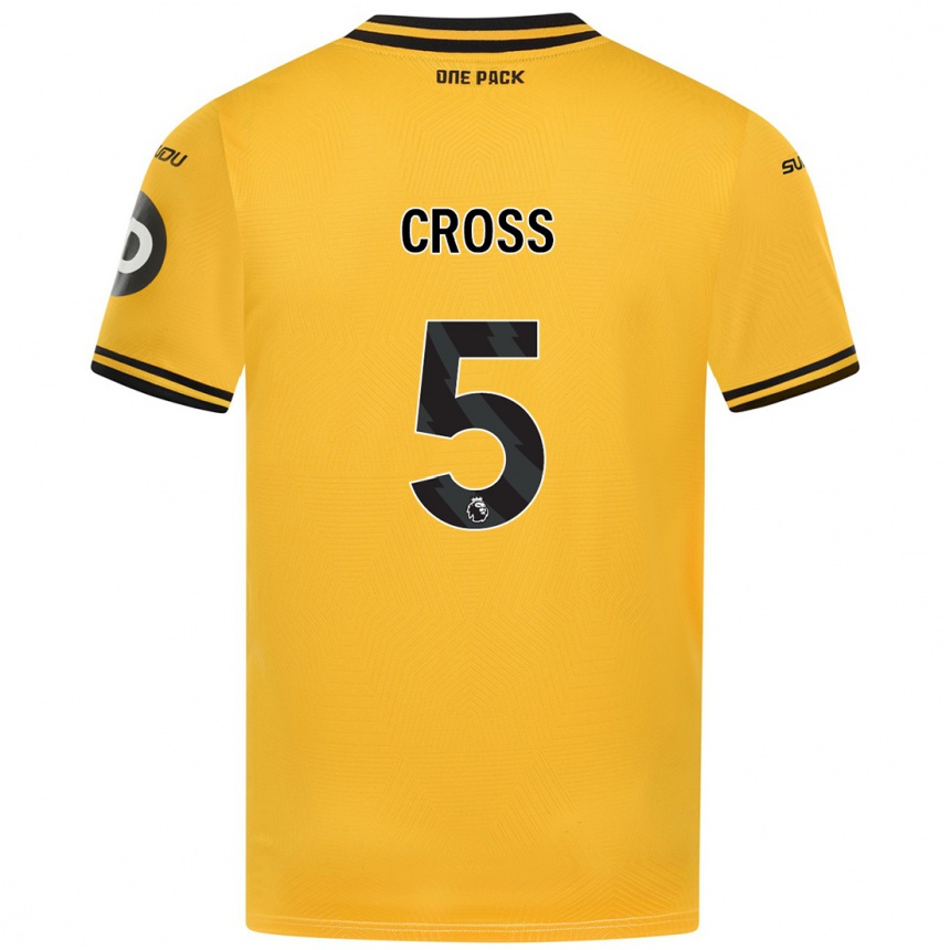 Kinder Fußball Emma Cross #5 Gelb Heimtrikot Trikot 2024/25 T-Shirt Luxemburg