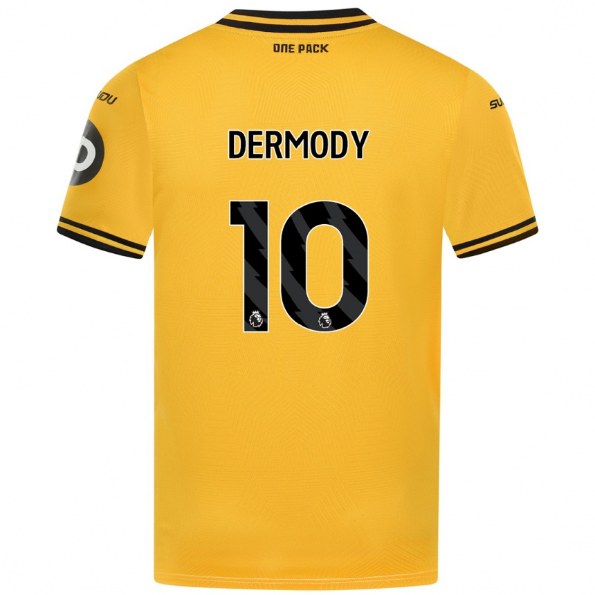 Kinder Fußball Helen Dermody #10 Gelb Heimtrikot Trikot 2024/25 T-Shirt Luxemburg