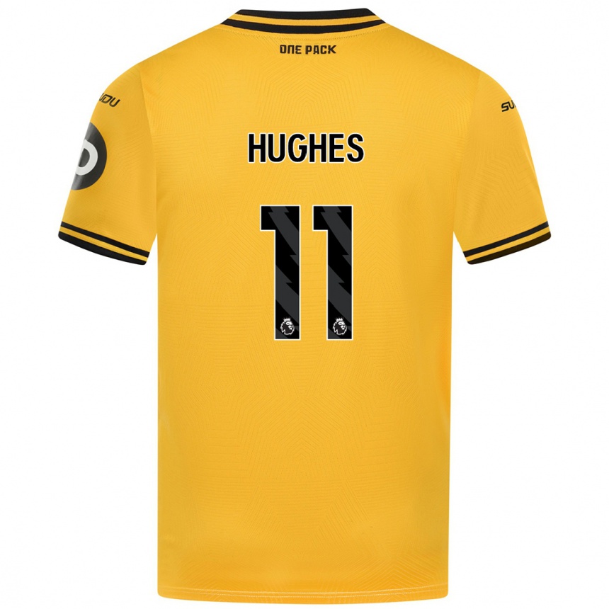 Kinder Fußball Amber Hughes #11 Gelb Heimtrikot Trikot 2024/25 T-Shirt Luxemburg