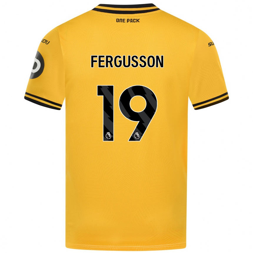 Kinder Fußball Liv Fergusson #19 Gelb Heimtrikot Trikot 2024/25 T-Shirt Luxemburg