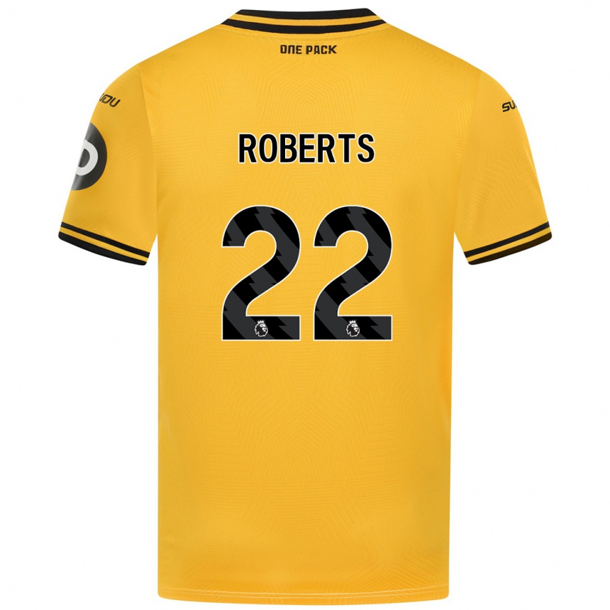 Kinder Fußball Beth Roberts #22 Gelb Heimtrikot Trikot 2024/25 T-Shirt Luxemburg