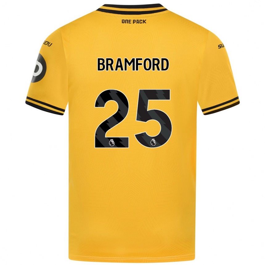 Kinder Fußball Sophie Bramford #25 Gelb Heimtrikot Trikot 2024/25 T-Shirt Luxemburg