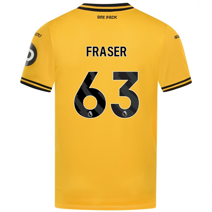 Kinder Fußball Nathan Fraser #63 Gelb Heimtrikot Trikot 2024/25 T-Shirt Luxemburg