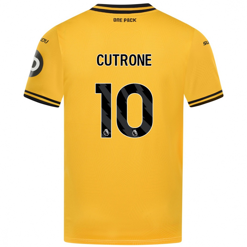 Kinder Fußball Patrick Cutrone #10 Gelb Heimtrikot Trikot 2024/25 T-Shirt Luxemburg