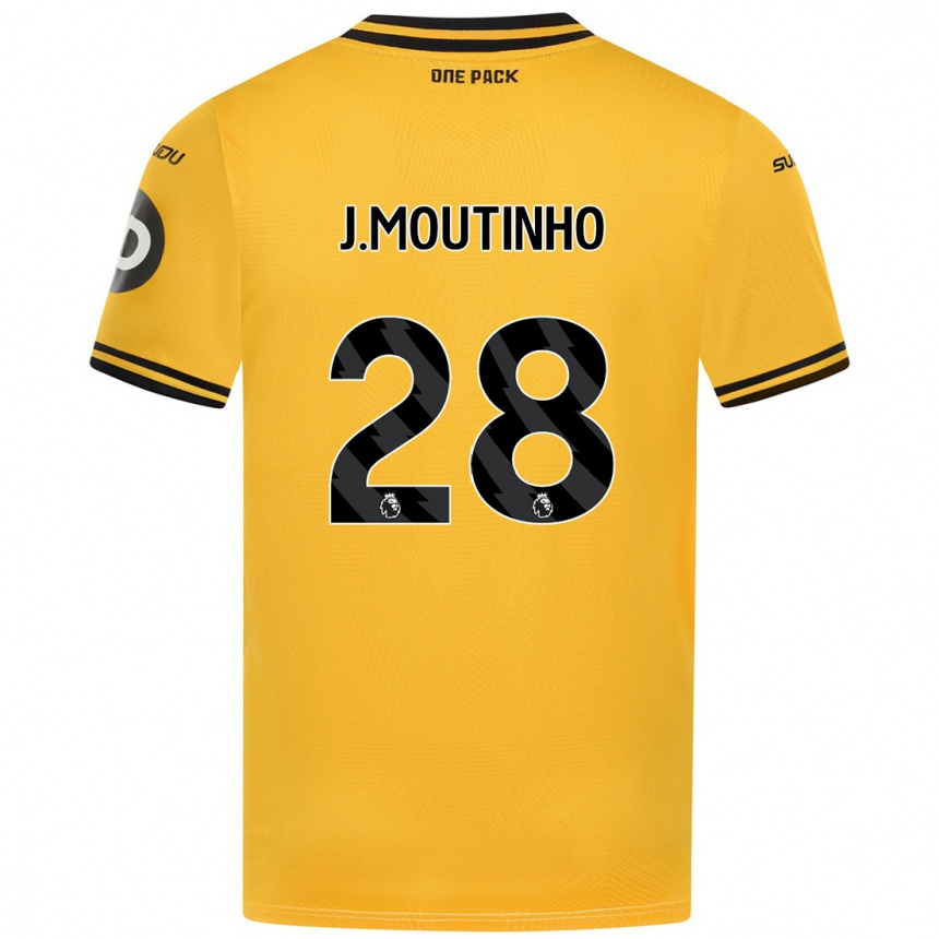 Kinder Fußball Joao Moutinho #28 Gelb Heimtrikot Trikot 2024/25 T-Shirt Luxemburg