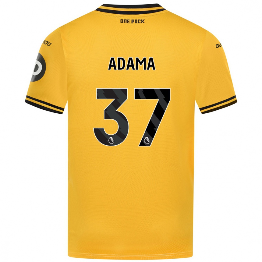 Kinder Fußball Adama Traore #37 Gelb Heimtrikot Trikot 2024/25 T-Shirt Luxemburg