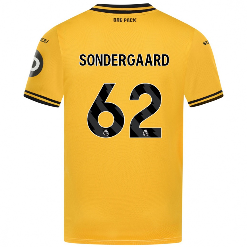 Kinder Fußball Andreas Sondergaard #62 Gelb Heimtrikot Trikot 2024/25 T-Shirt Luxemburg