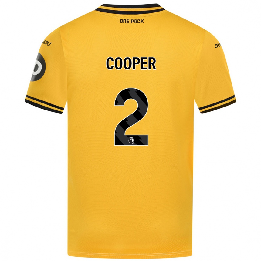 Kinder Fußball Laura Cooper #2 Gelb Heimtrikot Trikot 2024/25 T-Shirt Luxemburg