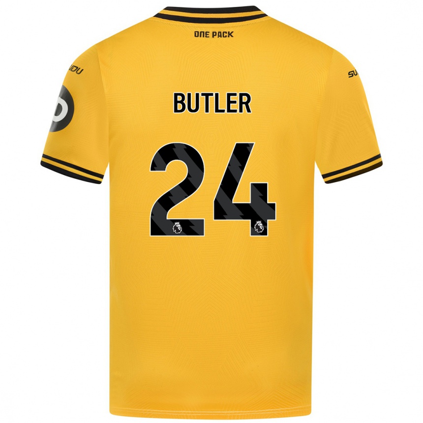 Kinder Fußball Elli Butler #24 Gelb Heimtrikot Trikot 2024/25 T-Shirt Luxemburg