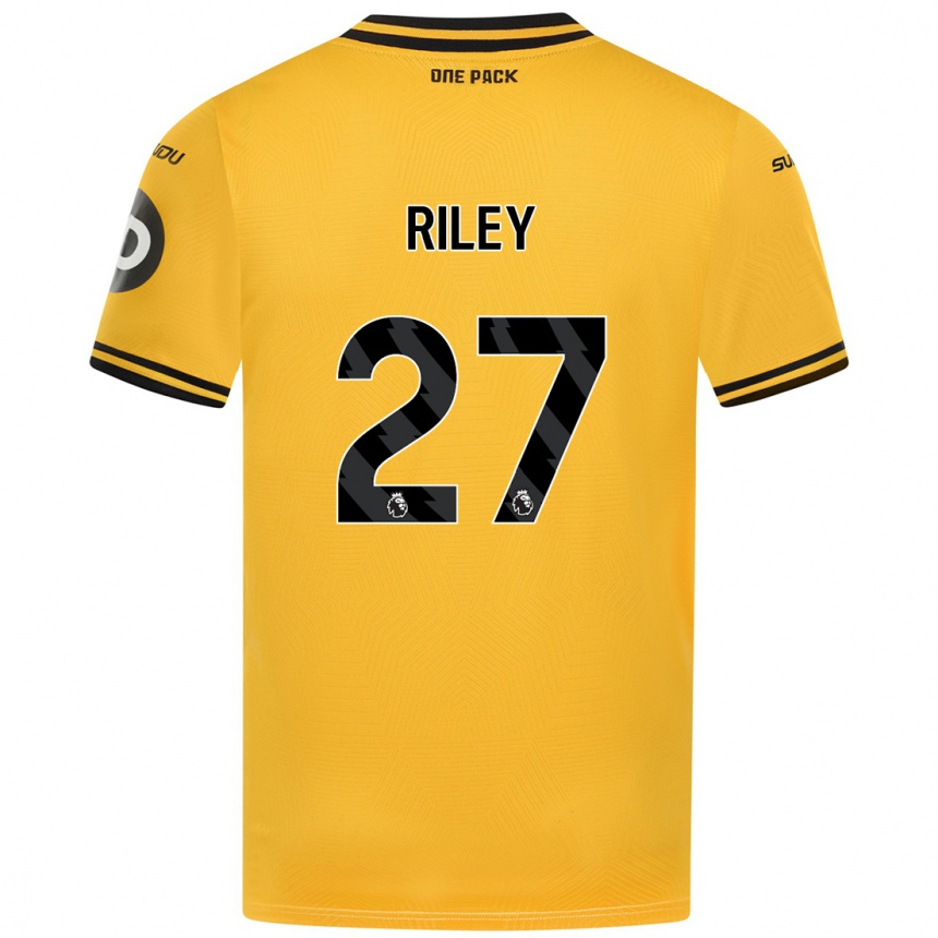 Kinder Fußball Lauren Riley #27 Gelb Heimtrikot Trikot 2024/25 T-Shirt Luxemburg