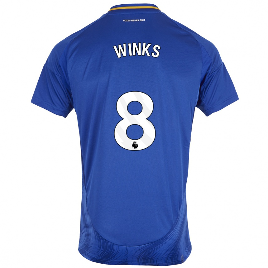 Kinder Fußball Harry Winks #8 Blau Weiß Heimtrikot Trikot 2024/25 T-Shirt Luxemburg