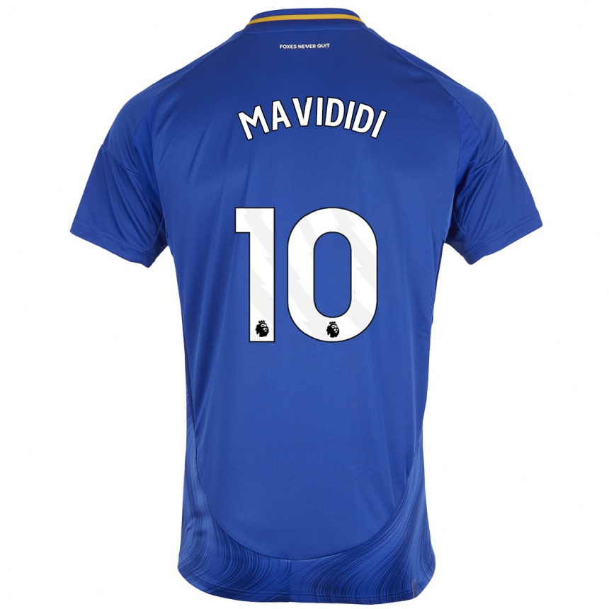 Kinder Fußball Stephy Mavididi #10 Blau Weiß Heimtrikot Trikot 2024/25 T-Shirt Luxemburg