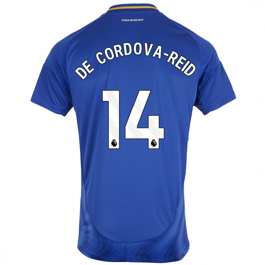 Kinder Fußball Bobby De Cordova-Reid #14 Blau Weiß Heimtrikot Trikot 2024/25 T-Shirt Luxemburg