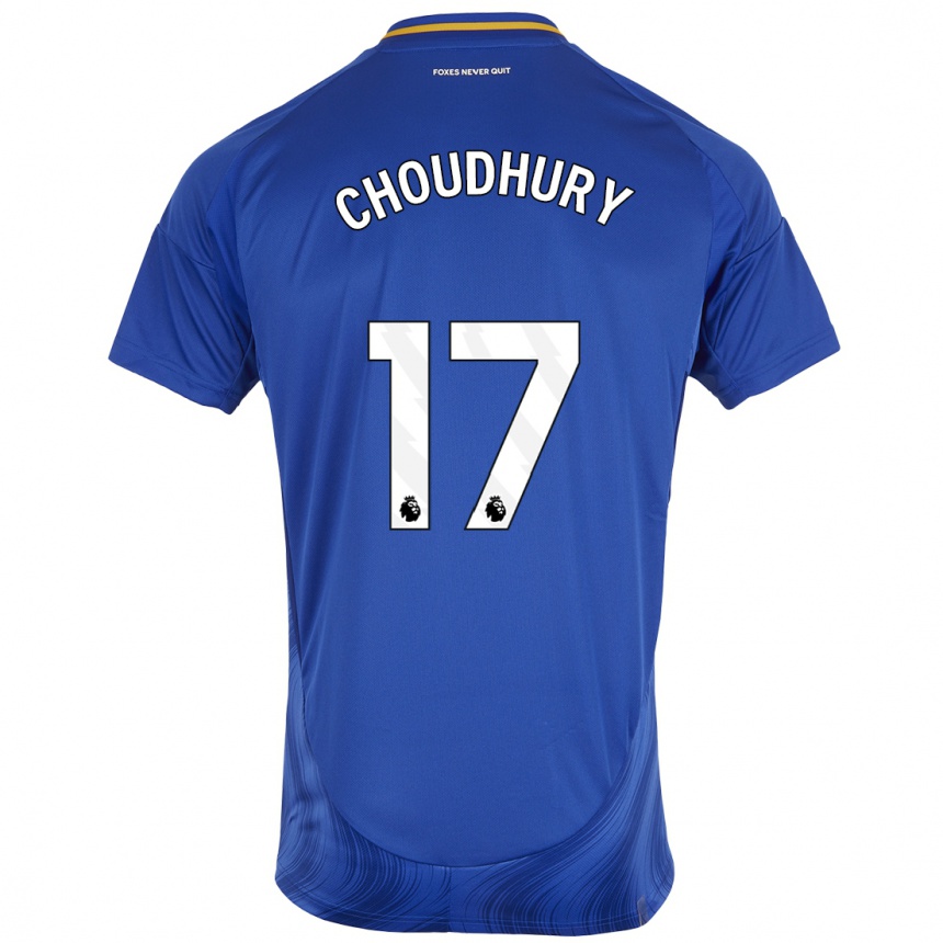 Kinder Fußball Hamza Choudhury #17 Blau Weiß Heimtrikot Trikot 2024/25 T-Shirt Luxemburg