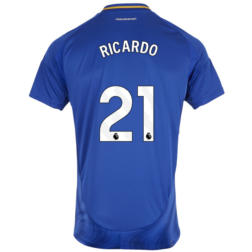 Kinder Fußball Ricardo Pereira #21 Blau Weiß Heimtrikot Trikot 2024/25 T-Shirt Luxemburg