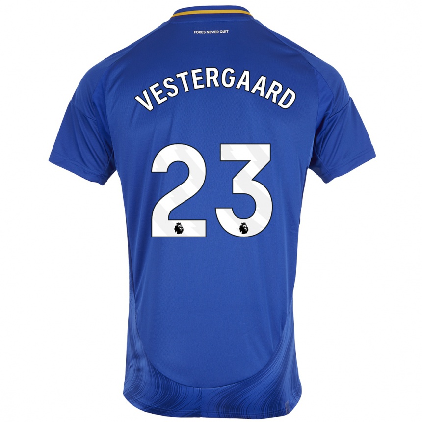 Kinder Fußball Jannik Vestergaard #23 Blau Weiß Heimtrikot Trikot 2024/25 T-Shirt Luxemburg