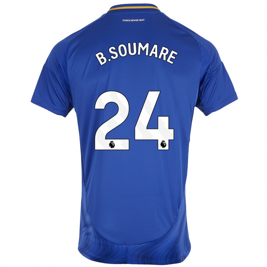 Kinder Fußball Boubakary Soumaré #24 Blau Weiß Heimtrikot Trikot 2024/25 T-Shirt Luxemburg