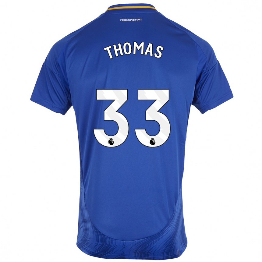 Kinder Fußball Luke Thomas #33 Blau Weiß Heimtrikot Trikot 2024/25 T-Shirt Luxemburg