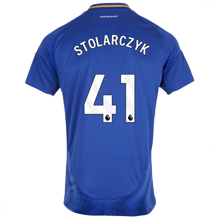 Kinder Fußball Jakub Stolarczyk #41 Blau Weiß Heimtrikot Trikot 2024/25 T-Shirt Luxemburg