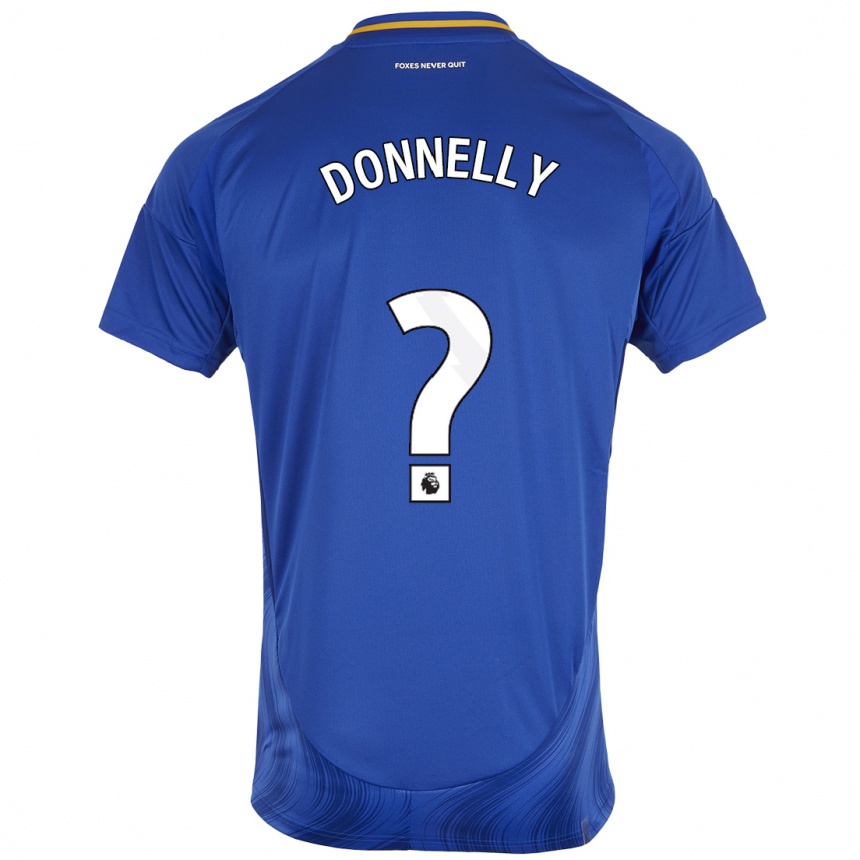 Kinder Fußball Ryan Donnelly #0 Blau Weiß Heimtrikot Trikot 2024/25 T-Shirt Luxemburg