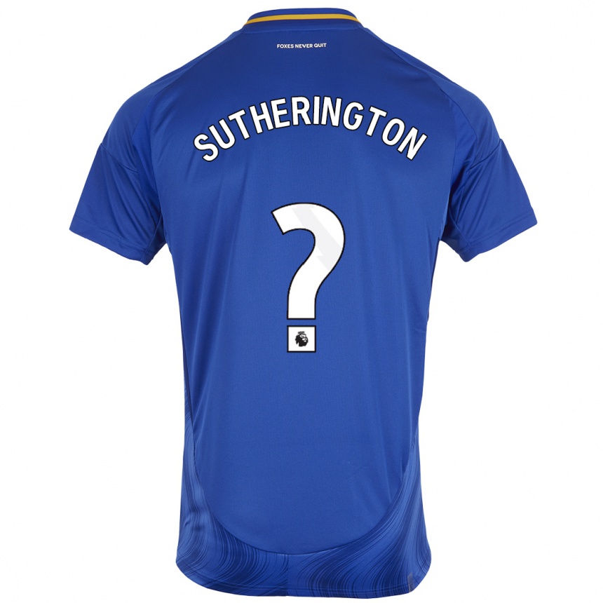 Kinder Fußball Harry Sutherington #0 Blau Weiß Heimtrikot Trikot 2024/25 T-Shirt Luxemburg