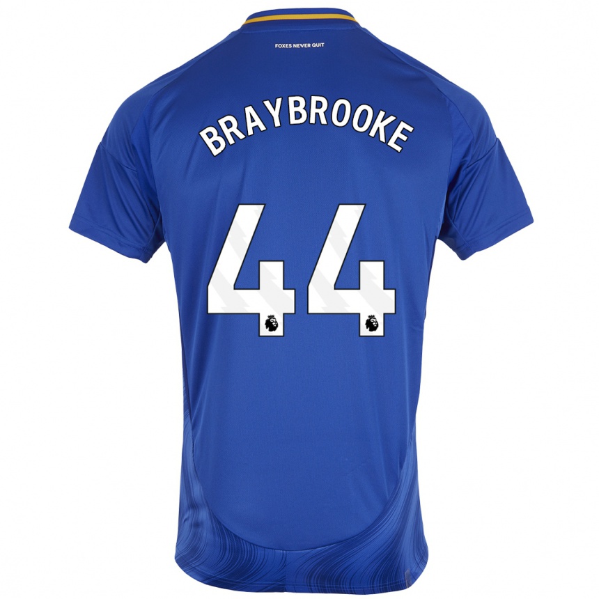 Kinder Fußball Sammy Braybrooke #44 Blau Weiß Heimtrikot Trikot 2024/25 T-Shirt Luxemburg