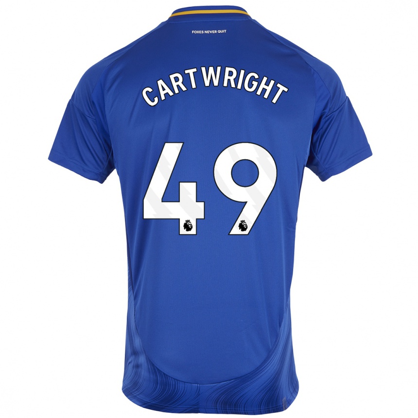 Kinder Fußball Henry Cartwright #49 Blau Weiß Heimtrikot Trikot 2024/25 T-Shirt Luxemburg