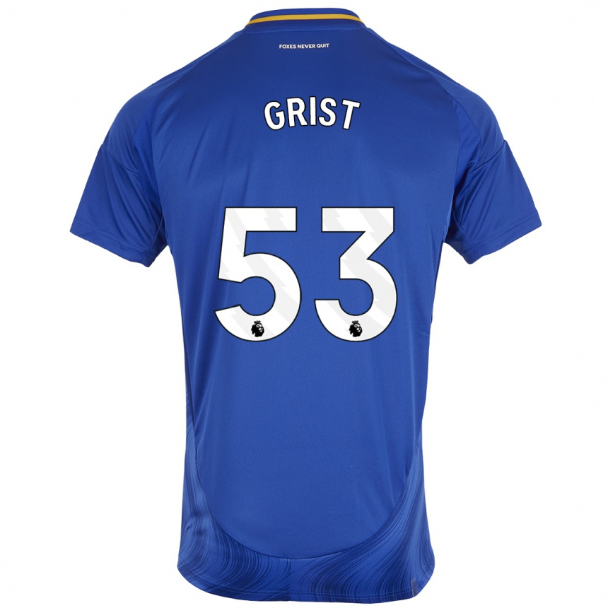 Kinder Fußball Ben Grist #53 Blau Weiß Heimtrikot Trikot 2024/25 T-Shirt Luxemburg