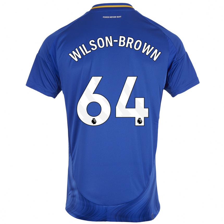 Kinder Fußball Thomas Wilson-Brown #64 Blau Weiß Heimtrikot Trikot 2024/25 T-Shirt Luxemburg