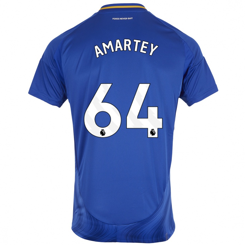 Kinder Fußball Bobby Amartey #64 Blau Weiß Heimtrikot Trikot 2024/25 T-Shirt Luxemburg