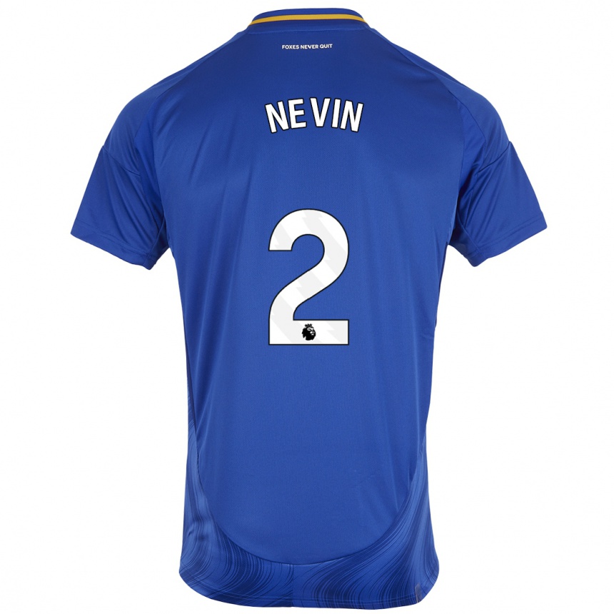 Kinder Fußball Courtney Nevin #2 Blau Weiß Heimtrikot Trikot 2024/25 T-Shirt Luxemburg