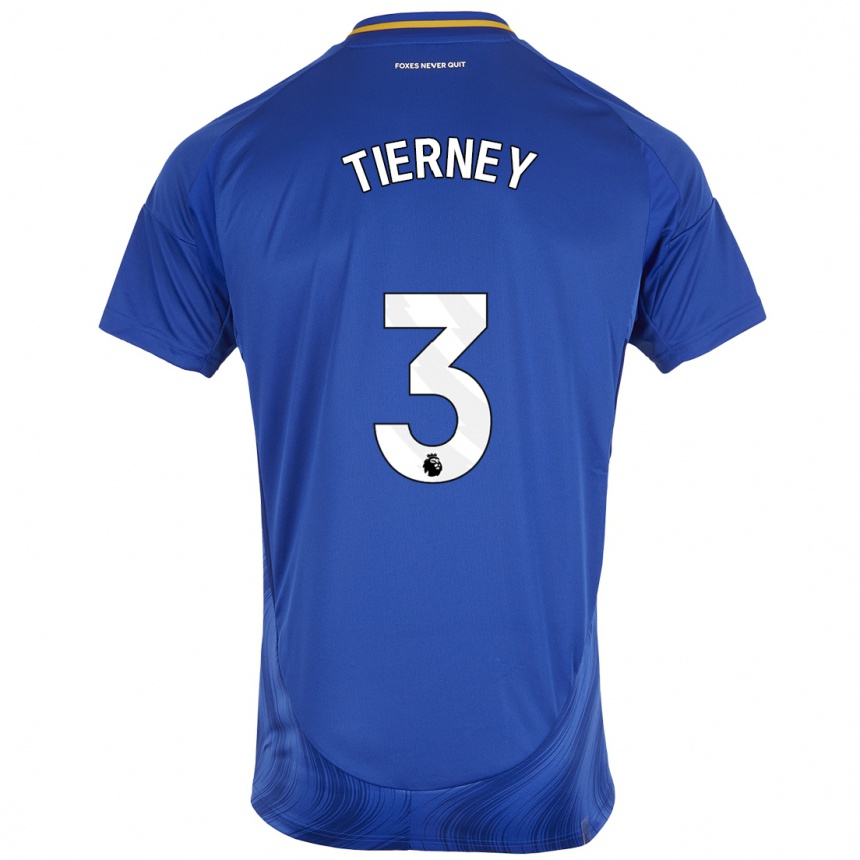 Kinder Fußball Sam Tierney #3 Blau Weiß Heimtrikot Trikot 2024/25 T-Shirt Luxemburg