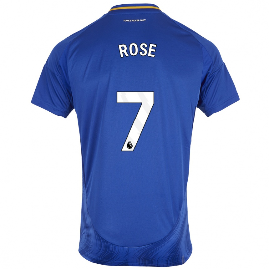 Kinder Fußball Deanne Rose #7 Blau Weiß Heimtrikot Trikot 2024/25 T-Shirt Luxemburg