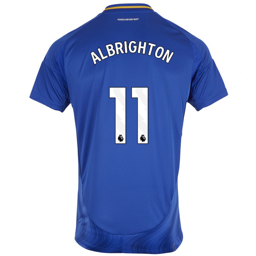 Kinder Fußball Marc Albrighton #11 Blau Weiß Heimtrikot Trikot 2024/25 T-Shirt Luxemburg