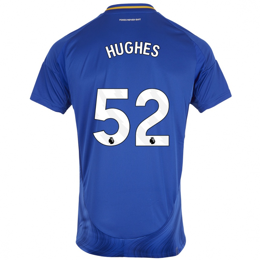 Kinder Fußball Iestyn Hughes #52 Blau Weiß Heimtrikot Trikot 2024/25 T-Shirt Luxemburg