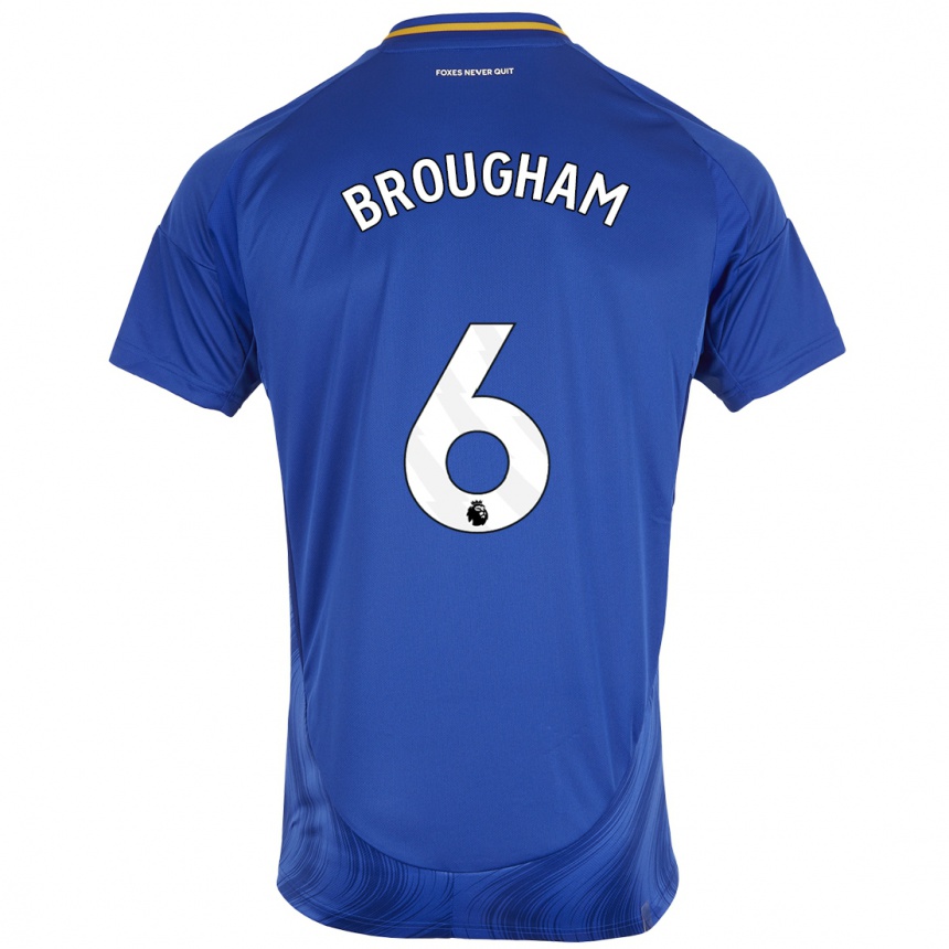 Kinder Fußball Georgia Brougham #6 Blau Weiß Heimtrikot Trikot 2024/25 T-Shirt Luxemburg