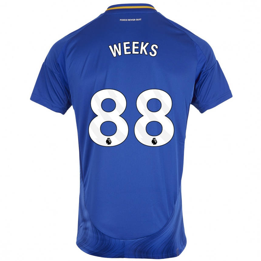 Kinder Fußball Tyler Weeks #88 Blau Weiß Heimtrikot Trikot 2024/25 T-Shirt Luxemburg