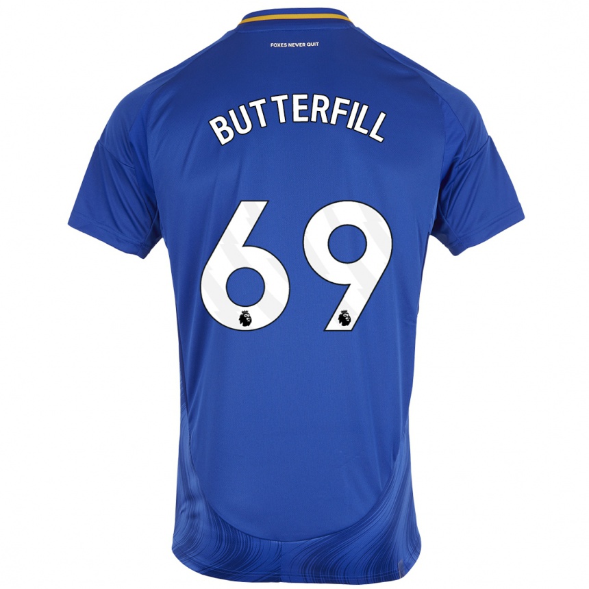 Kinder Fußball Jack Butterfill #69 Blau Weiß Heimtrikot Trikot 2024/25 T-Shirt Luxemburg