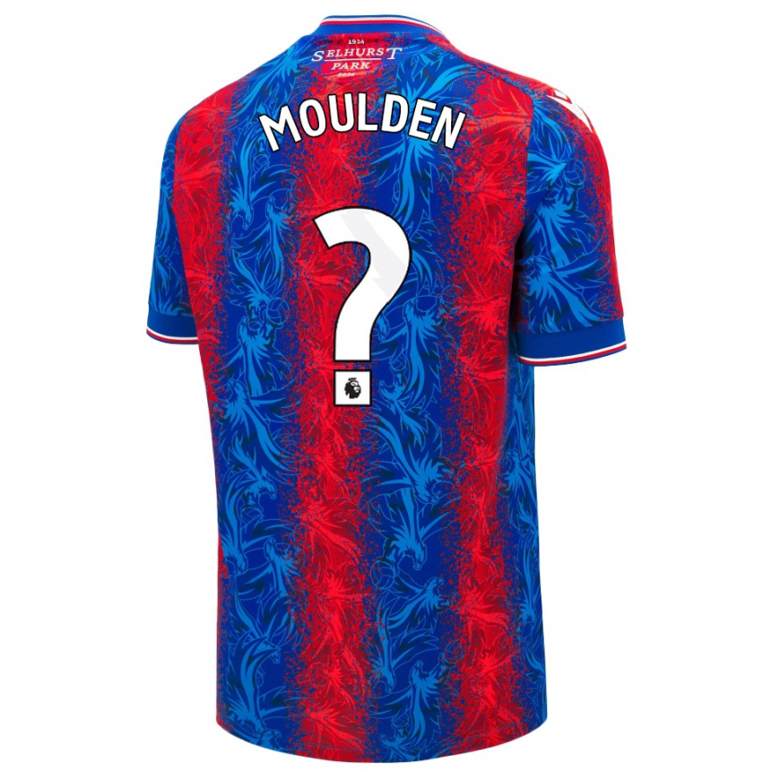 Kinder Fußball Louie Moulden #0 Rot Blauen Streifen Heimtrikot Trikot 2024/25 T-Shirt Luxemburg