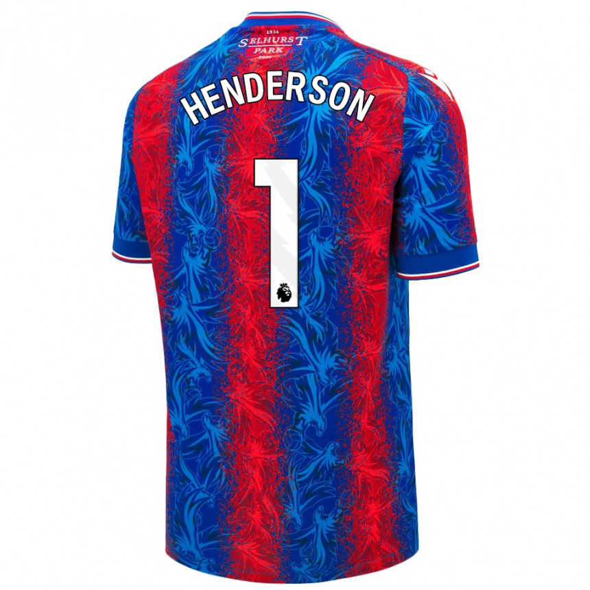 Kinder Fußball Dean Henderson #1 Rot Blauen Streifen Heimtrikot Trikot 2024/25 T-Shirt Luxemburg