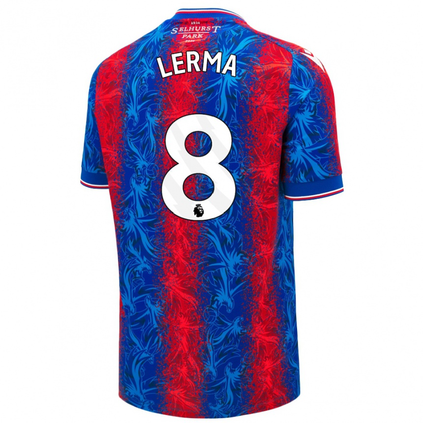 Kinder Fußball Jefferson Lerma #8 Rot Blauen Streifen Heimtrikot Trikot 2024/25 T-Shirt Luxemburg