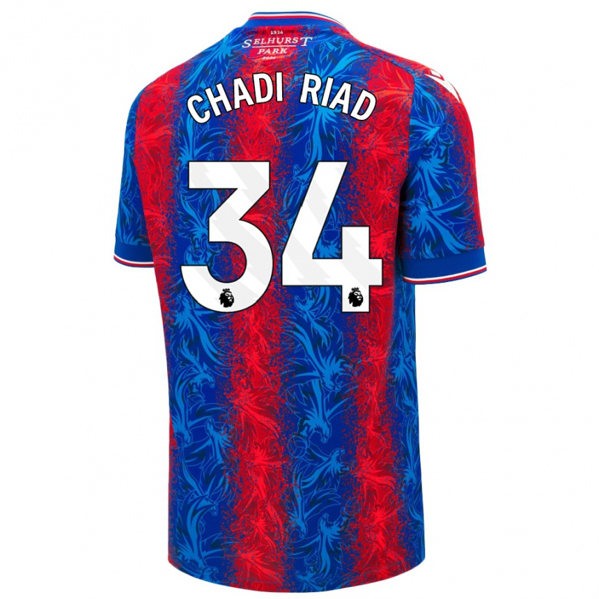 Kinder Fußball Chadi Riad #34 Rot Blauen Streifen Heimtrikot Trikot 2024/25 T-Shirt Luxemburg