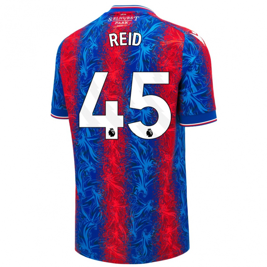 Kinder Fußball Dylan Reid #45 Rot Blauen Streifen Heimtrikot Trikot 2024/25 T-Shirt Luxemburg