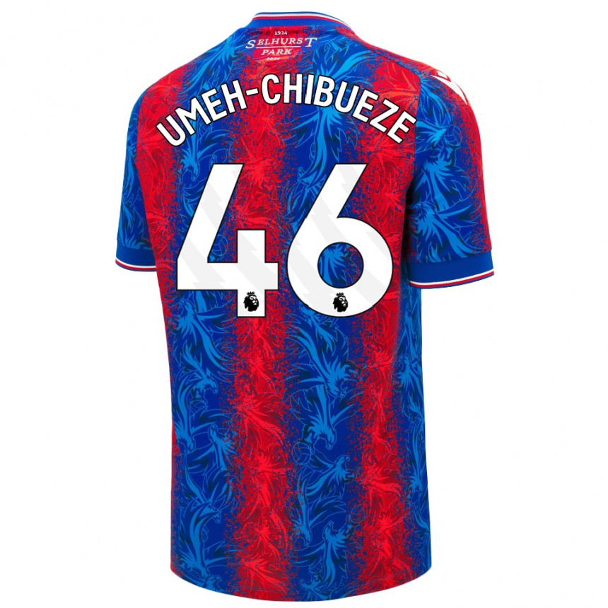 Kinder Fußball Franco Umeh-Chibueze #46 Rot Blauen Streifen Heimtrikot Trikot 2024/25 T-Shirt Luxemburg